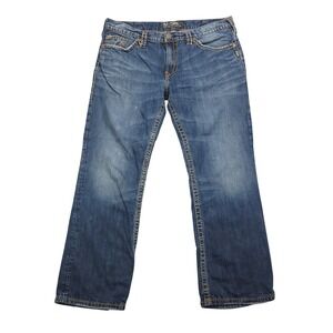 Silver‎ Jeans Co. Nash Heritage Denim Jeans Mens W36 L30 Distressed Straight Leg